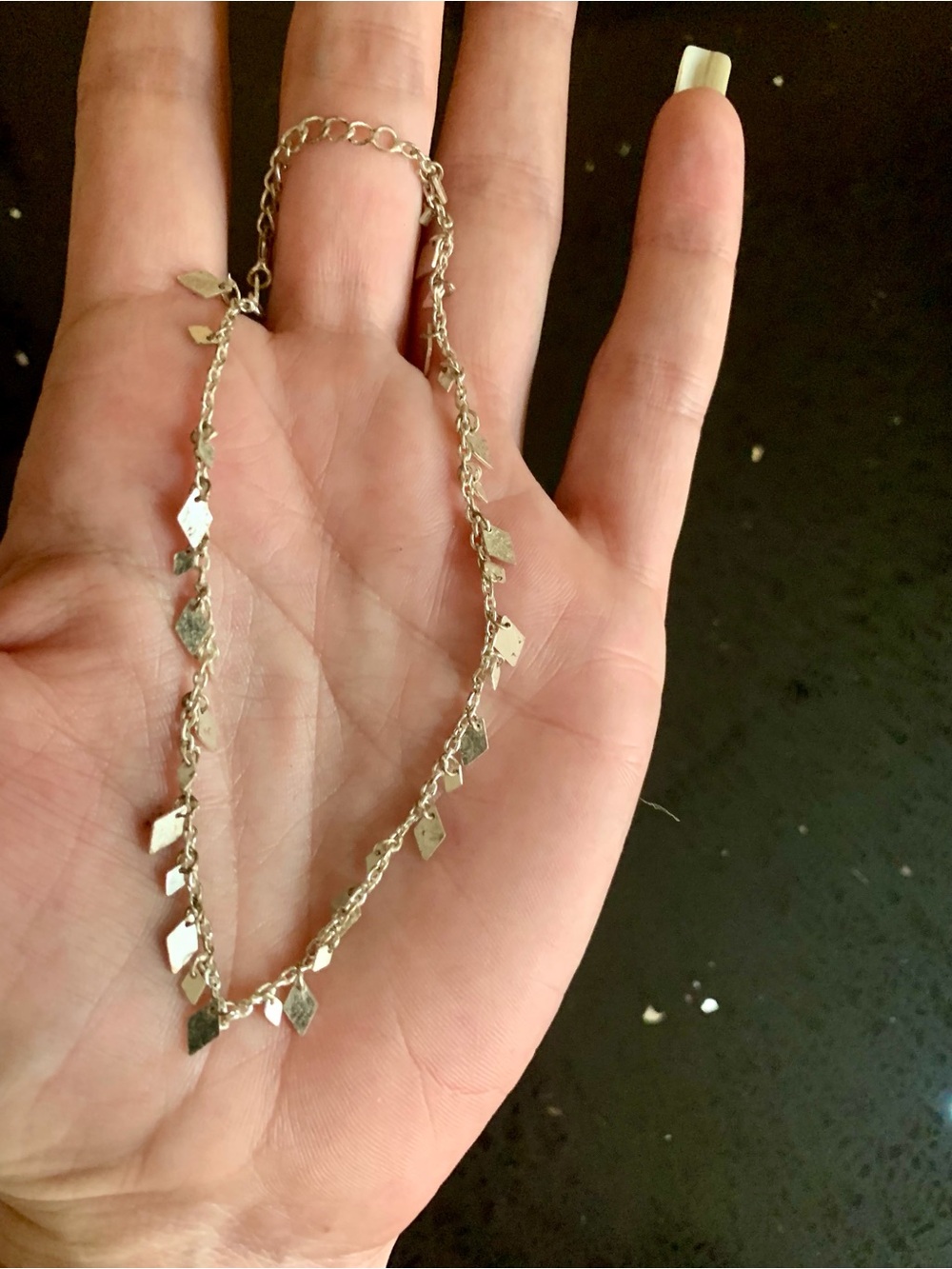 Vintage Sterling Silver Dangle Anklet